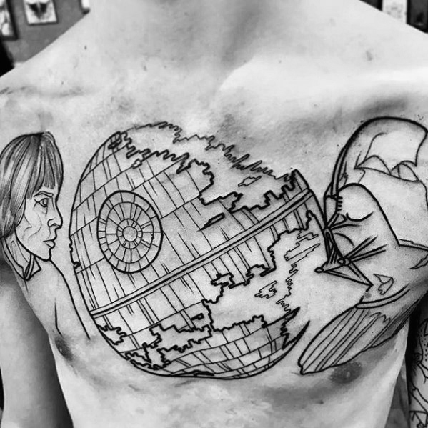 599x599 Death Star Tattoo Designs For Men - Death Star Drawing