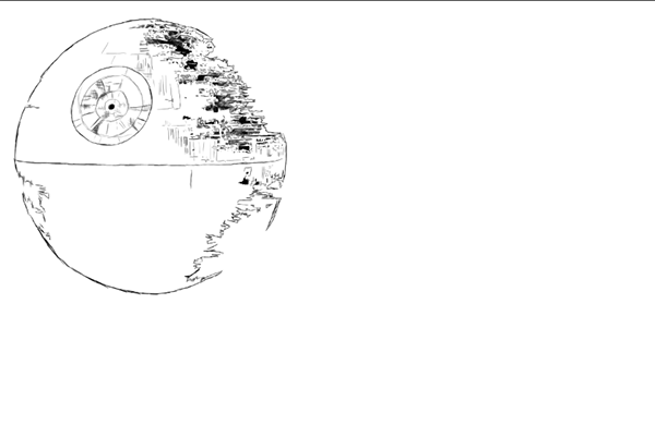 600x401 Death Star Ii On Behance - Death Star Line Drawing