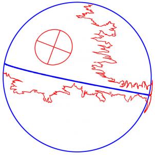302x302 How To Draw Death Star, Step - Death Star Line Drawing