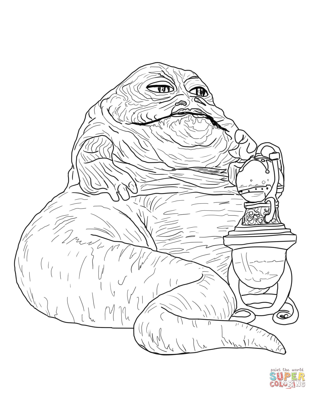 1263x1600 Jabba The Hutt Coloring - Death Star Line Drawing