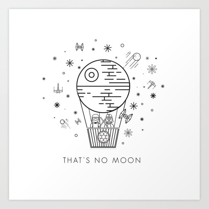 700x700 That's No Moon Death Star Hot Air Balloon Storm Tr Art Print - Death Star Line Drawing