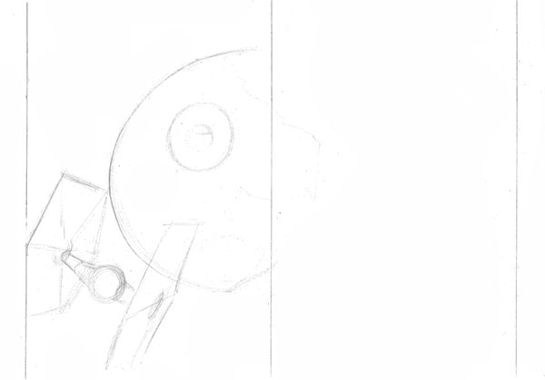 600x419 Create Your Own Star Wars Fan Art With Pencils - Death Star Line Drawing