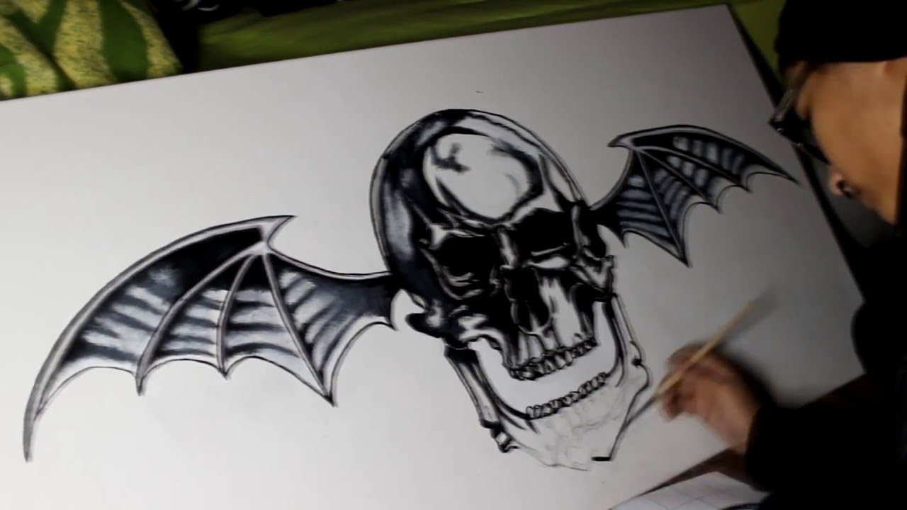 1280x720 avenged sevenfold - Deathbat Drawing