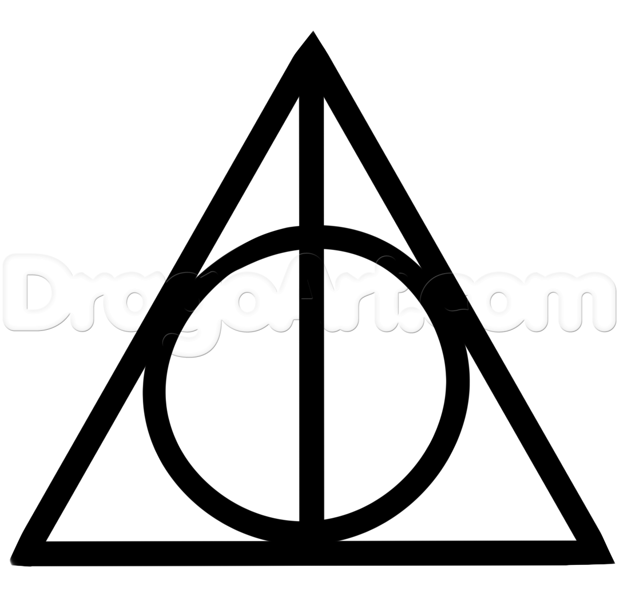 1209x1191 how to draw the deathly hallows, step - Deathly Hallows Drawing