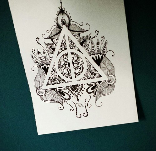 500x483 deathly hallows drawing shared - Deathly Hallows Drawing