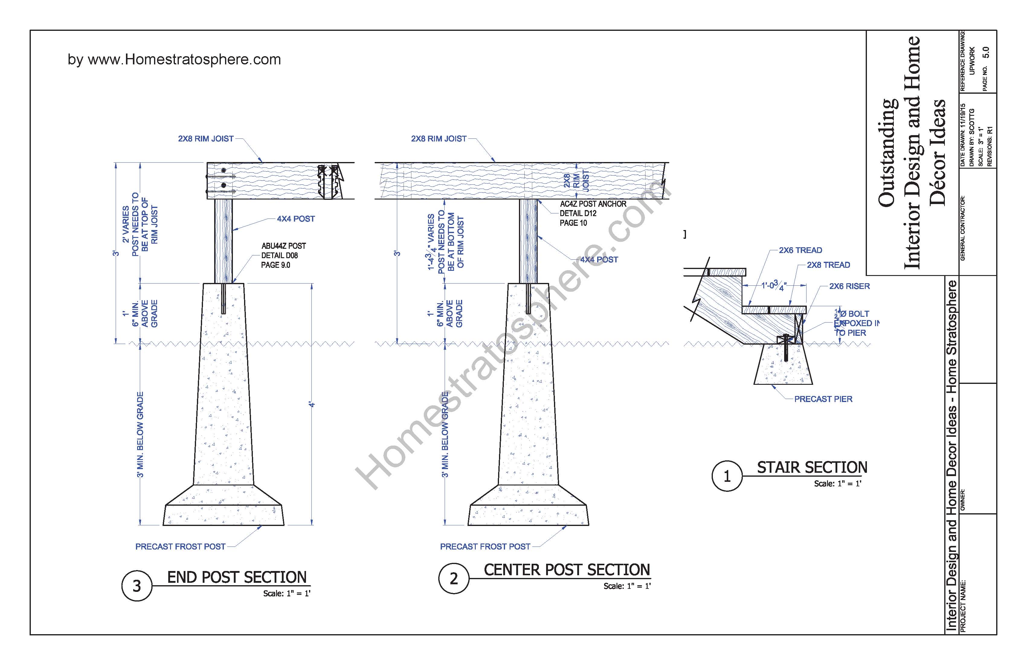 3400x2200 free x deck plan blueprint - Deck Drawings