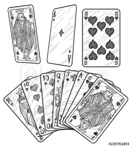 Deck Of Cards Drawing at PaintingValley.com | Explore collection of ...