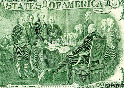 500x355 declaration of independence drawing from the two dollar banknote - Declaration Of Independence Drawing