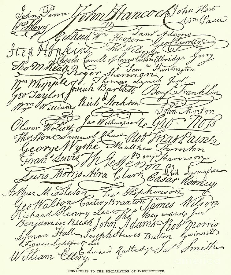 755x900 signatures on the declaration of independence drawing - Declaration Of Independence Drawing