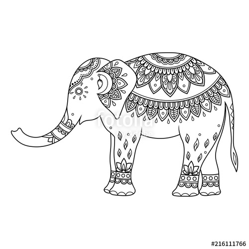 Decorated Elephant Drawing at PaintingValley.com | Explore collection ...