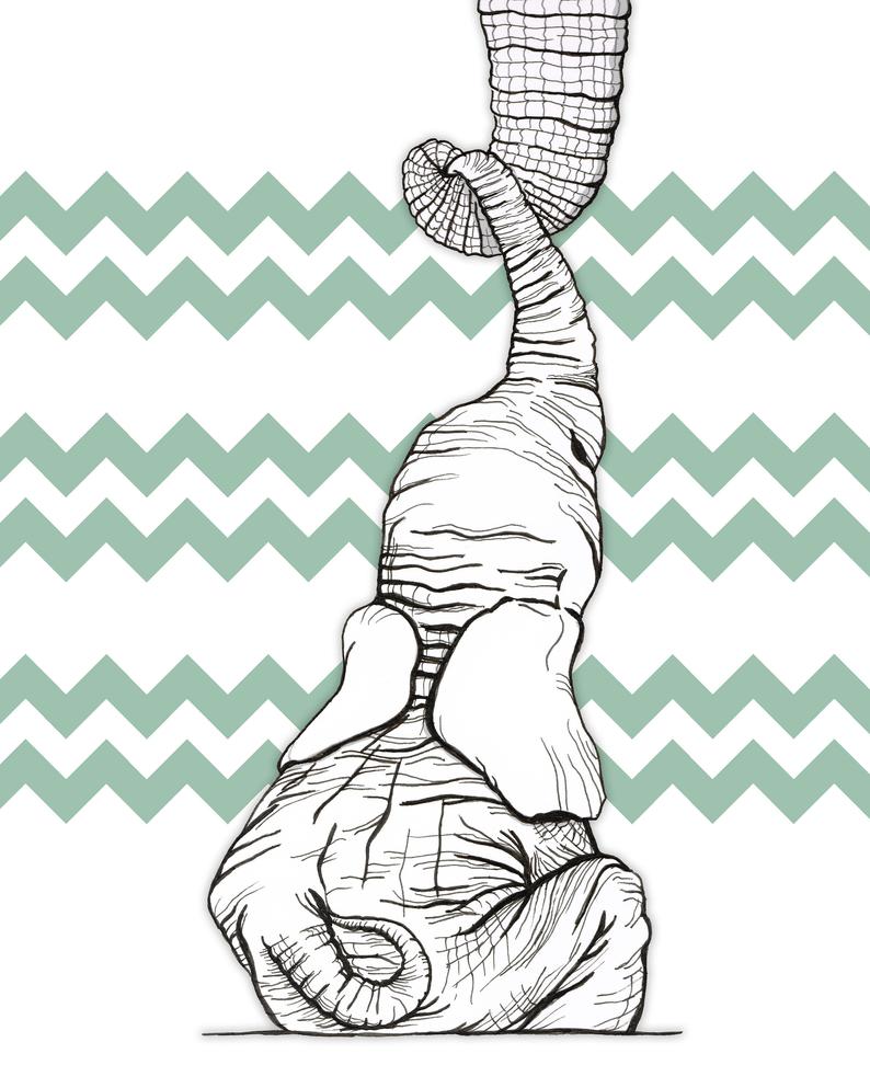 794x993 baby elephant nursery print elephant drawing gender neutral etsy - Decorated Elephant Drawing