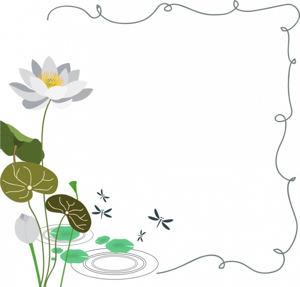 600x575 lotus background colored drawing curves frame decoration free - Decoration Drawing