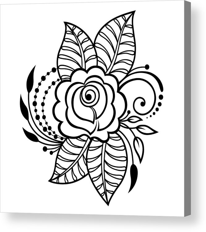 666x750 Mehndi Rosa Flower Pattern For Henna Drawing And Tattoo - Decoration Drawing
