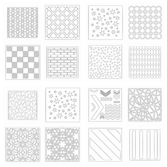 640x640 plastic draw stencil for diy scrapbooking decorative embossing diy - Decoration Drawing