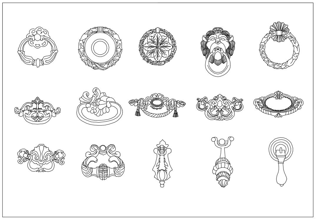 1074x750 All Architectural Decorative Blocks Cad Design Free Cad - Decoration Drawing