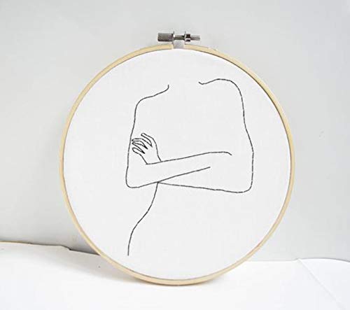 500x443 One Line Drawing Embroidery Hoop Art Tumblr Room Decor - Decoration Drawing