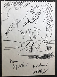 221x300 Drawing Original Dedication Comics Forest Barbarella Rare - Dedication Drawing