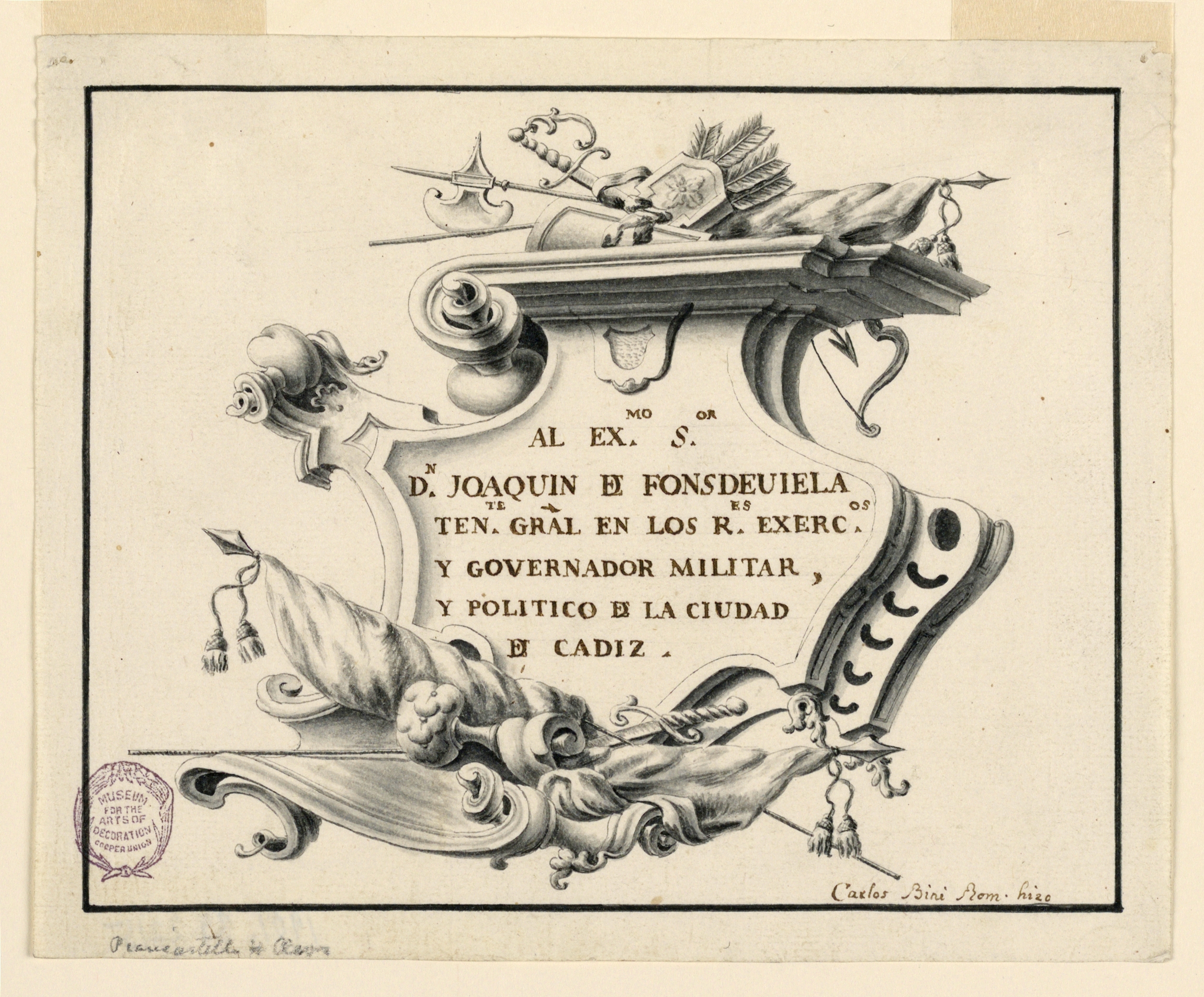 2301x1906 filedrawing, an escutcheon, with a dedication - Dedication Drawing
