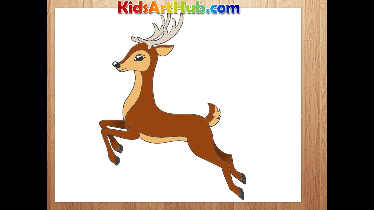 1280x720 Huge Collection Of 'running Deer Drawing' Download More Than - Deer Anatomy Drawing