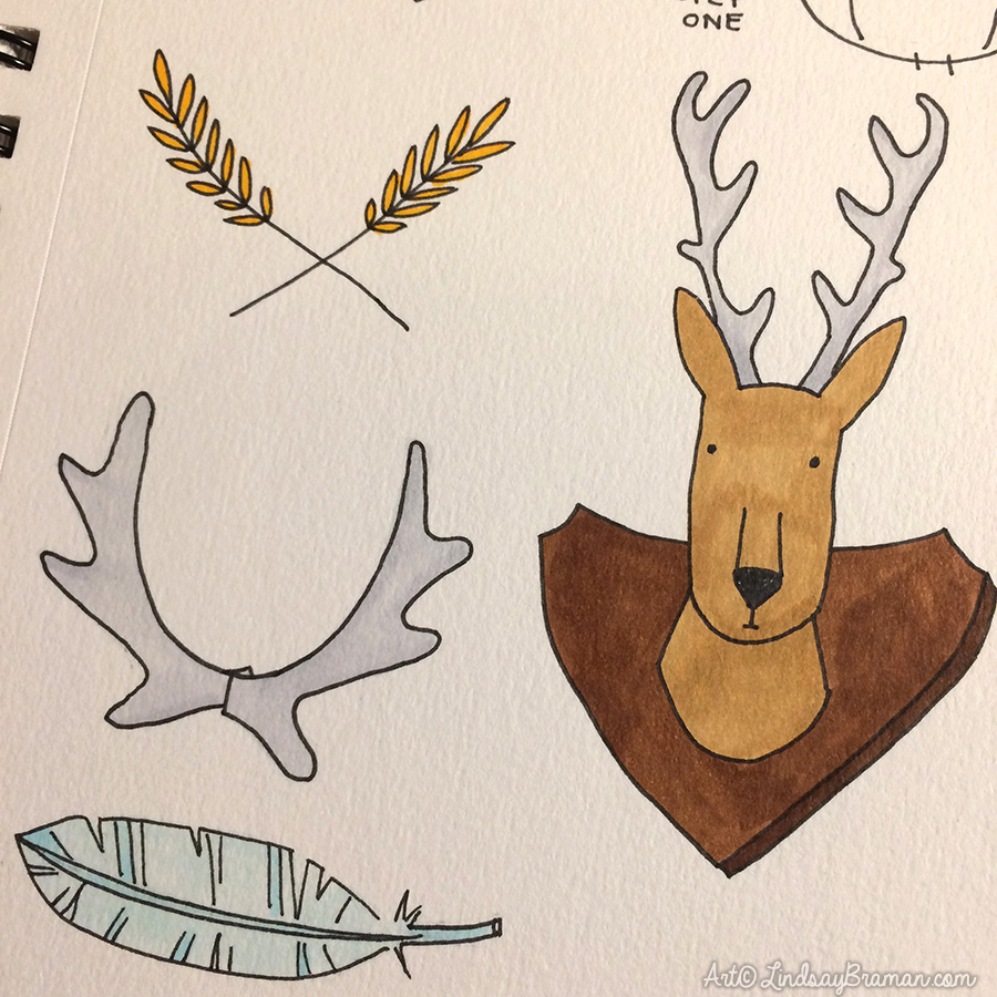 900x900 how to draw antler laurels in easy steps - Deer Antlers Drawing