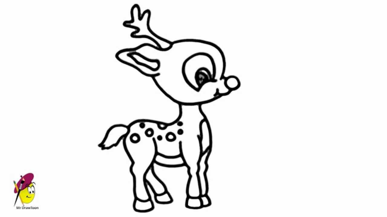 1280x720 Deer Baby - Deer Cartoon Drawing