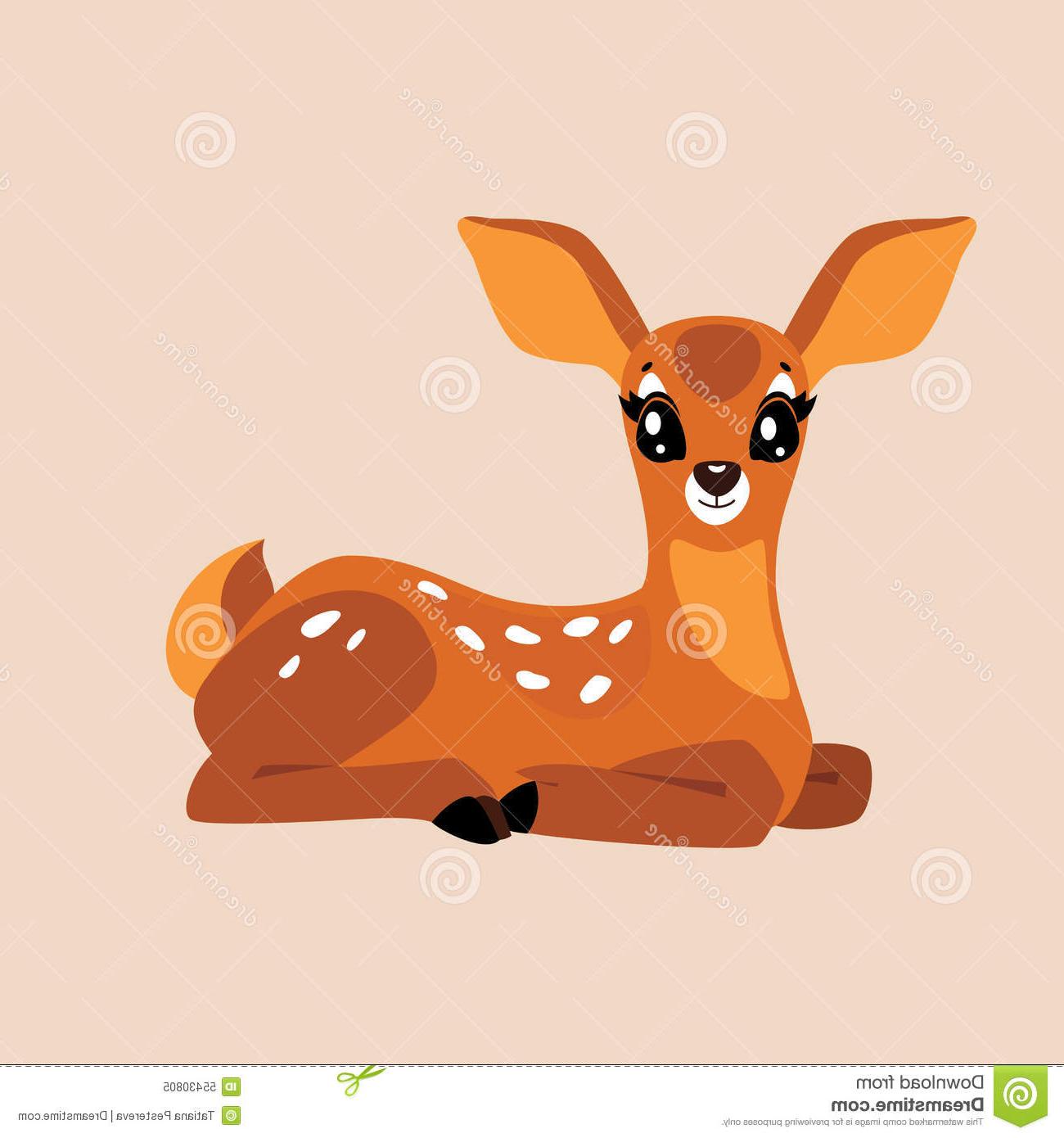 1300x1390 Hd Cartoon Baby Deer Cute Vector Illustration Photos - Deer Cartoon Drawing