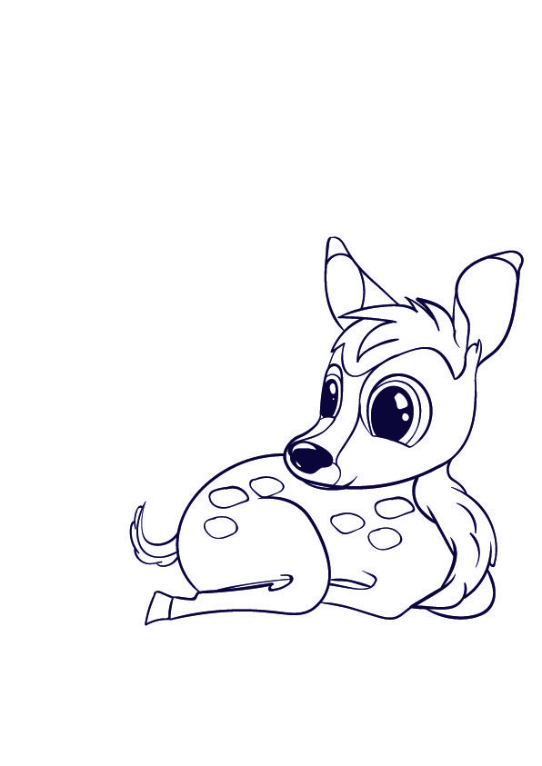 596x843 Learn How To Draw A Deer - Deer Cartoon Drawing