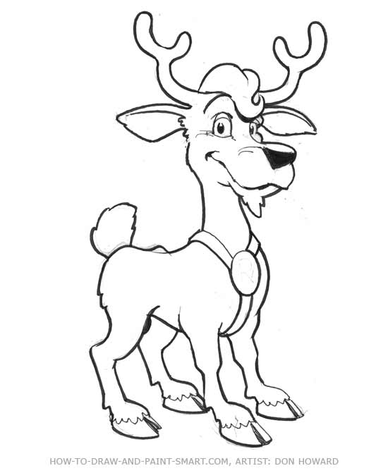550x671 Cartoon Deer - Deer Cartoon Drawing