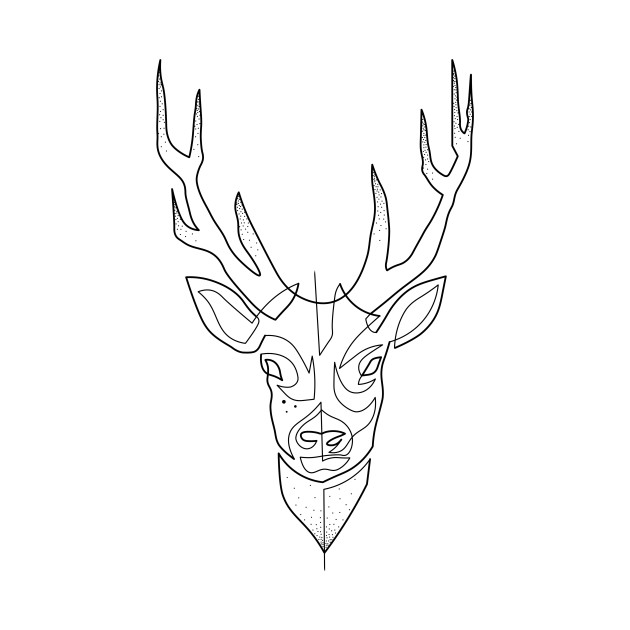 630x630 Deer Drawing In One Line - Deer Drawing