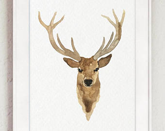 340x270 Deer Drawing Etsy - Deer Drawing