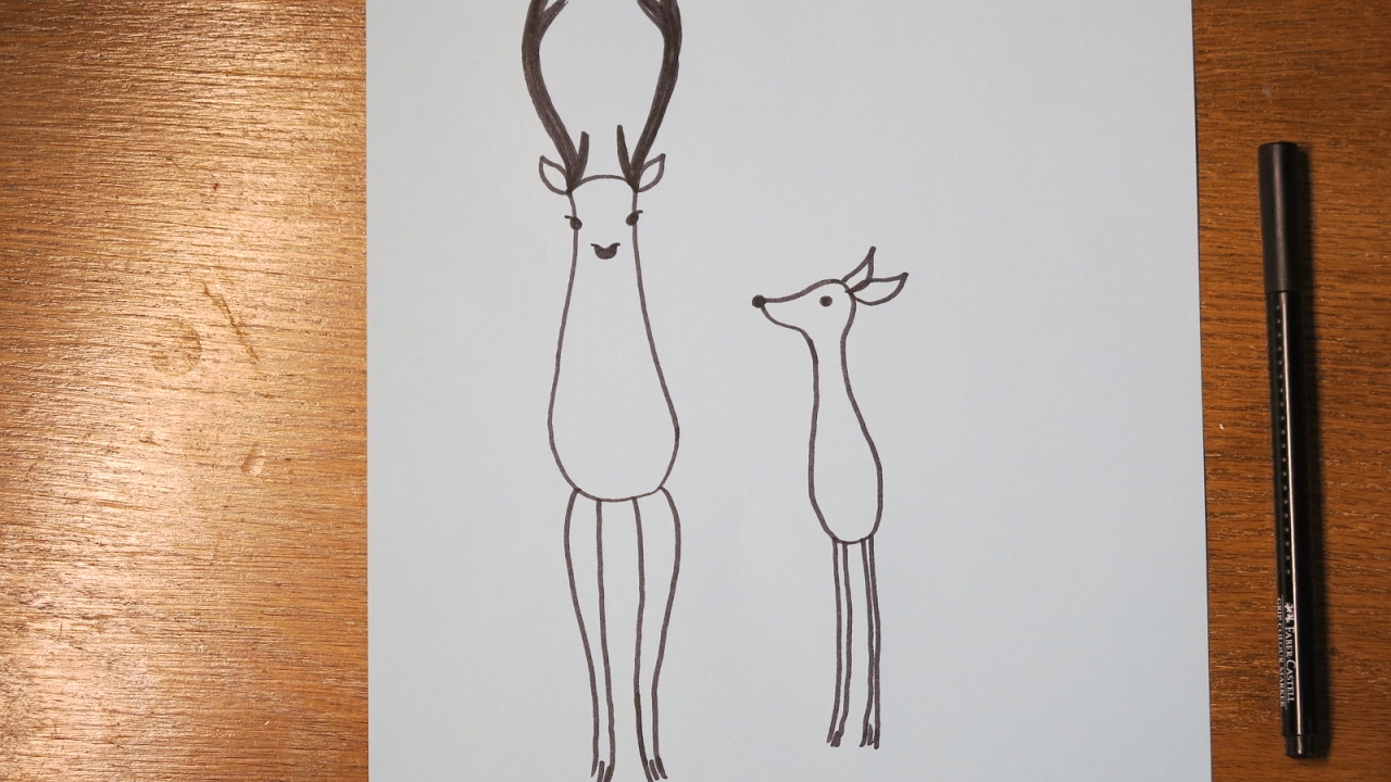 1280x720 Diy Learn How To Draw A Deer Easy Drawings For Kids - Deer Drawing For Kids