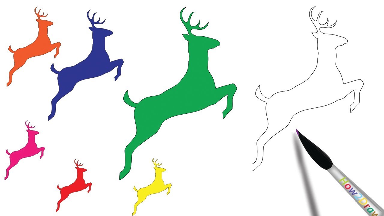 1280x720 Learn Colors With Deer Drawing Step - Deer Drawing For Kids