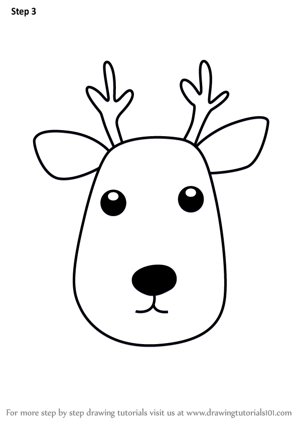 602x848 Learn How To Draw A Deer Face For Kids - Deer Drawing For Kids