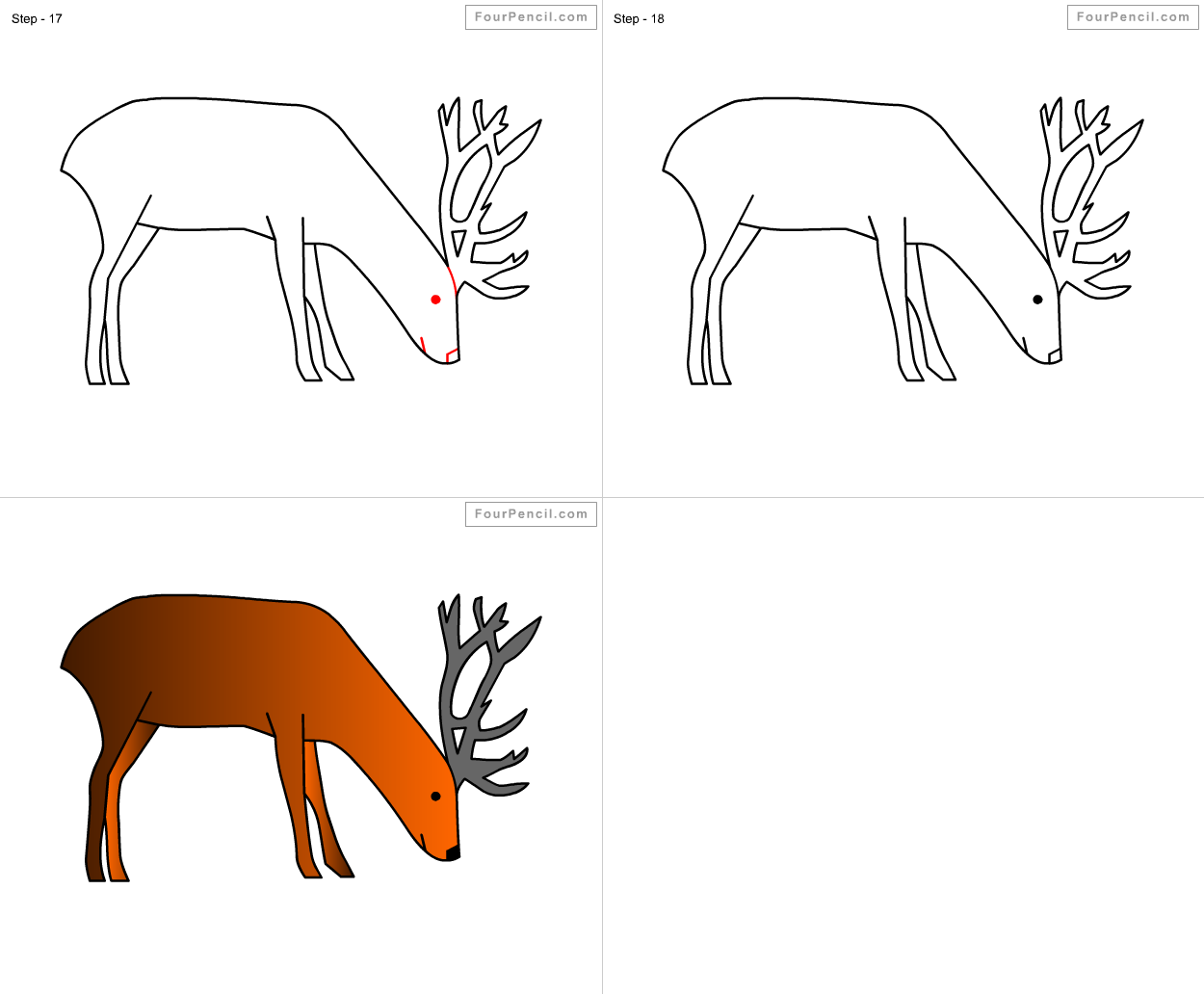 1250x1032 Fpencil How To Draw Deer For Kids Step - Deer Drawing Images