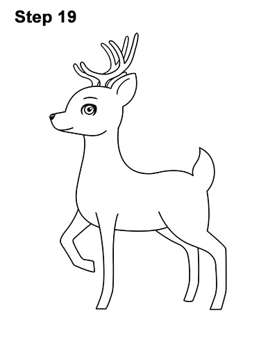 386x500 How To Draw A Mule Deer Step Step Drawing Tutorials How To Draw - Deer Drawing Pics