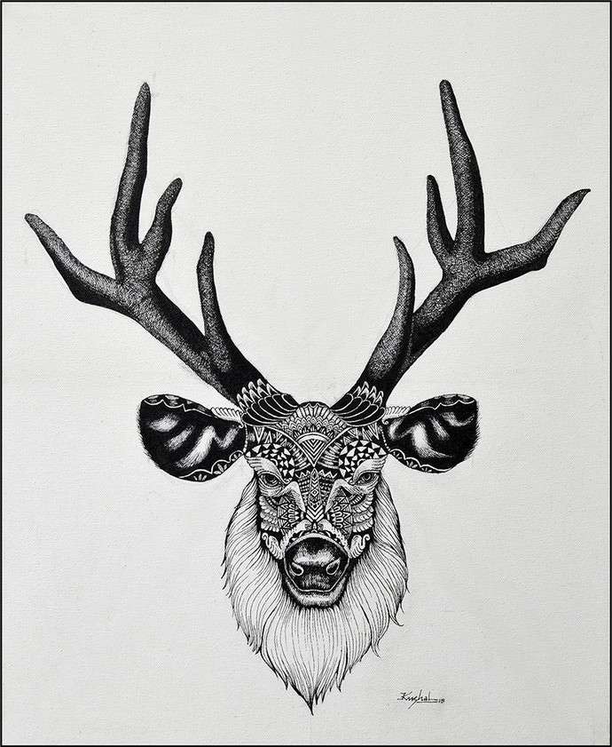 690x841 Deer - Deer Drawing Pics