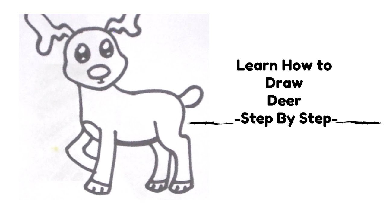 1280x720 Deer Simple Drawing Learn How To Draw Deer Stepstep { Simple - Deer Drawing Tutorial