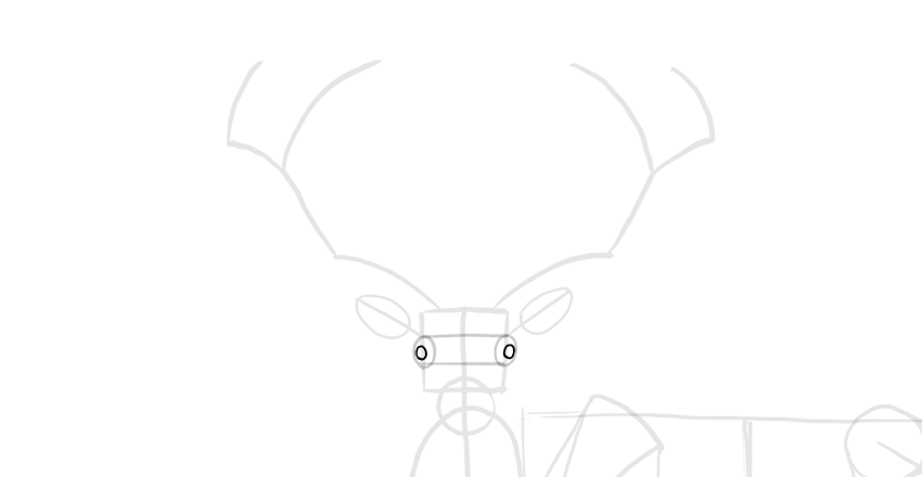 850x440 How To Draw A Deer Step - Deer Eyes Drawing