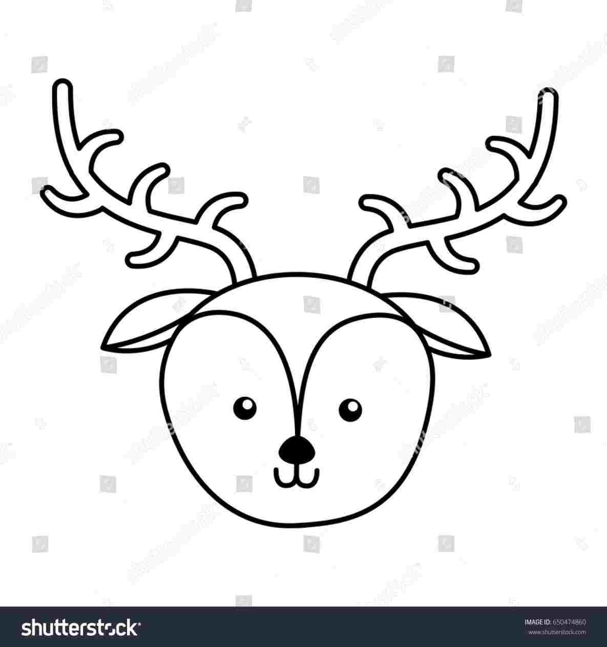 1185x1264 Cute Deer Face Drawing - Deer Face Drawing