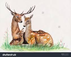 251x201 Deer Family Drawing - Deer Family Drawing