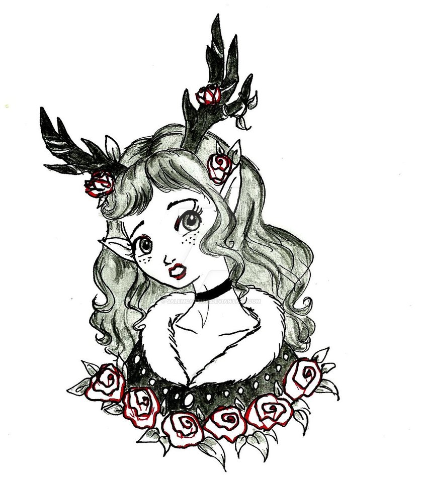 839x953 Deer Girl - Deer Girl Drawing