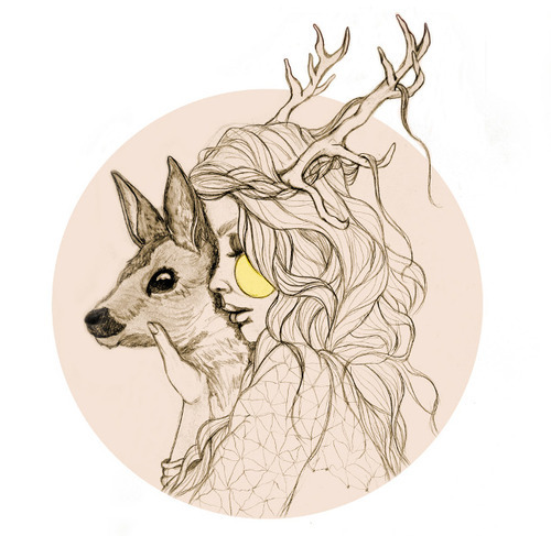 500x487 Afa - Deer Girl Drawing