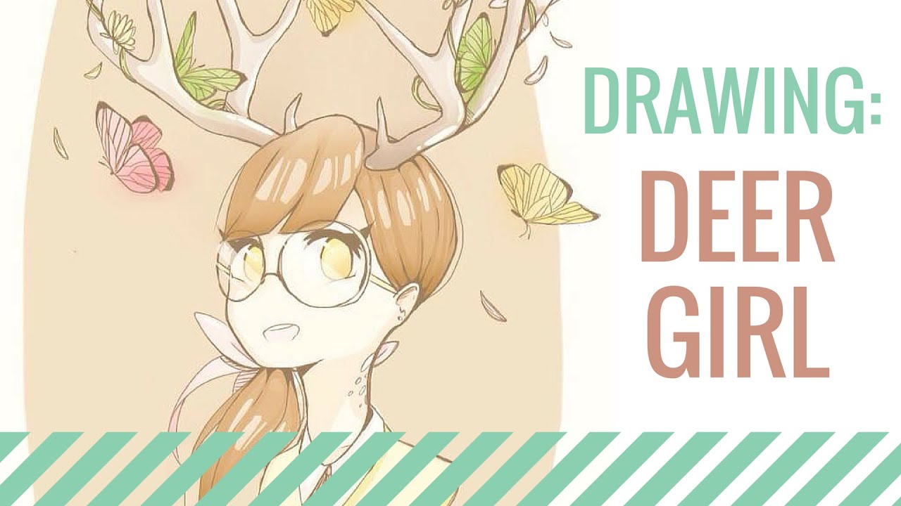 1280x720 Drawing Deer Contest Entry! - Deer Girl Drawing