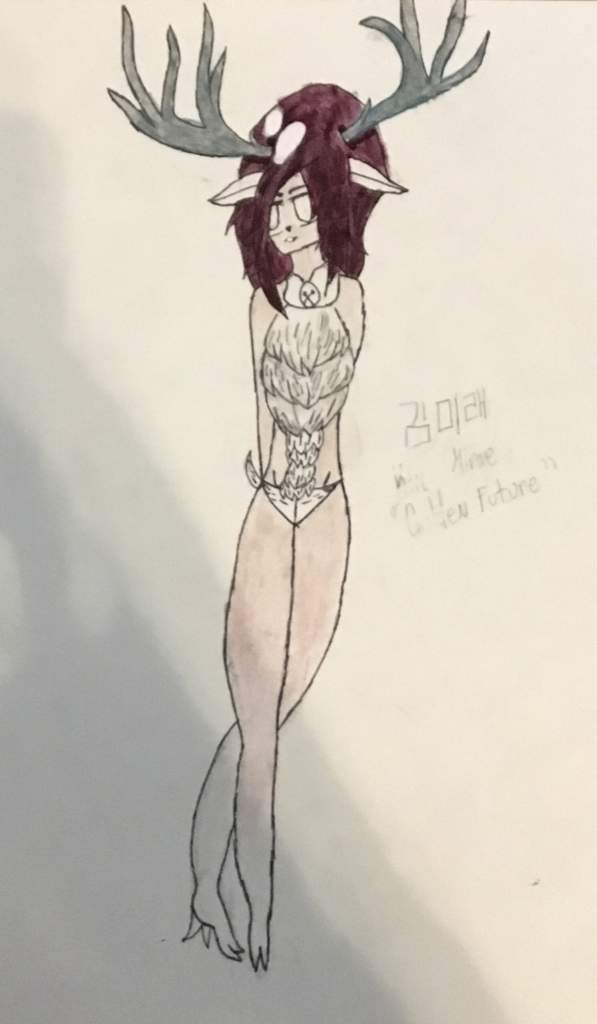 597x1024 wip of a an anime deer girl i'm painting in nail polish art amino - Deer Girl Drawing