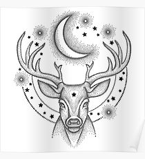 210x230 Deer Head Drawing Posters Redbubble - Deer Head Drawing