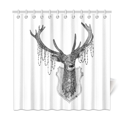 500x500 Ornate Deer Head Drawing - Deer Head Drawing