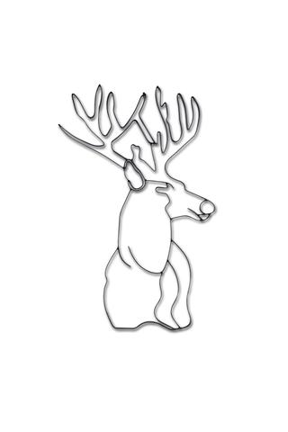 320x480 Deer Head Metal Wall Decor And Wall Art Sculpture All Metal Art Shop - Deer Head Line Drawing
