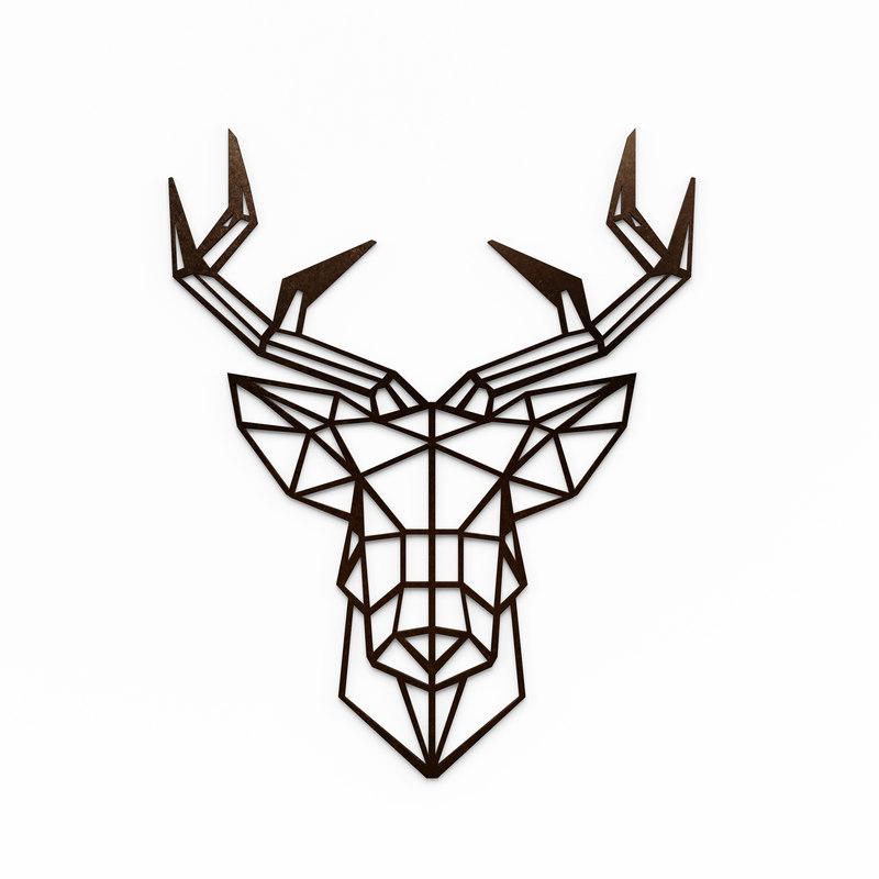800x800 Wall Art - Deer Head Line Drawing