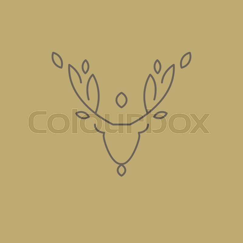 800x800 Abstract Line Drawing Of Deer Head In Stock Vector Colourbox - Deer Head Line Drawing
