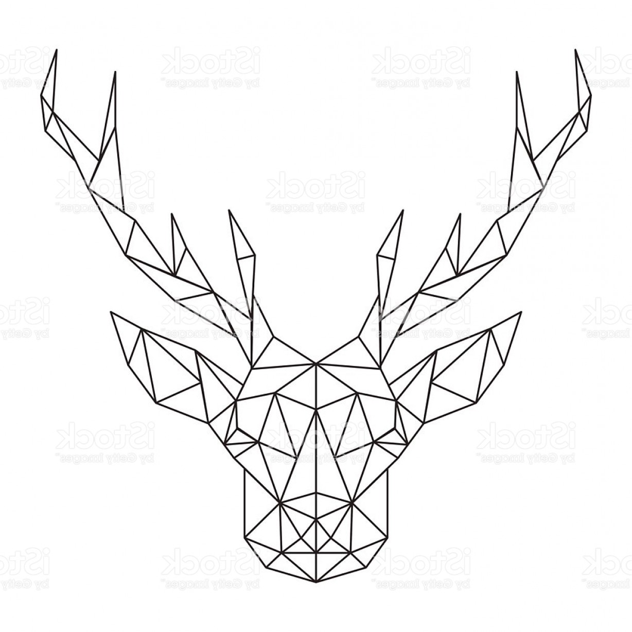 1228x1228 Vector Art Deer Head Lazttweet - Deer Head Line Drawing